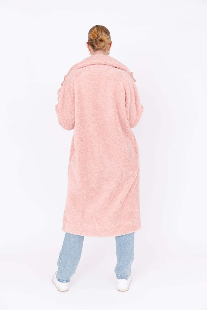 Cozy Chic Teddy Coat in Rosé Pink - VARIOUS SIZES