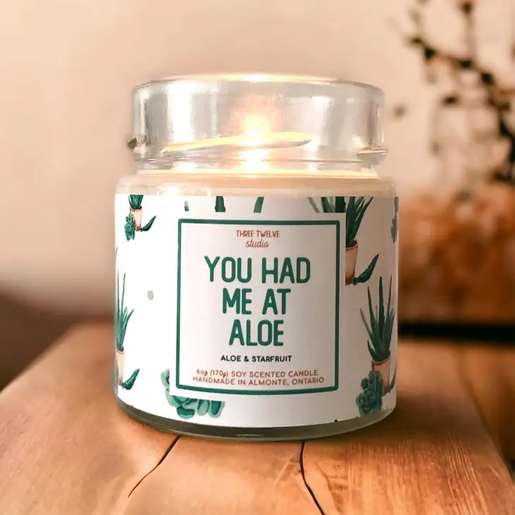 Aloe & Starfruit Soy Candle, Funny Candle Gifts | 6 ounce