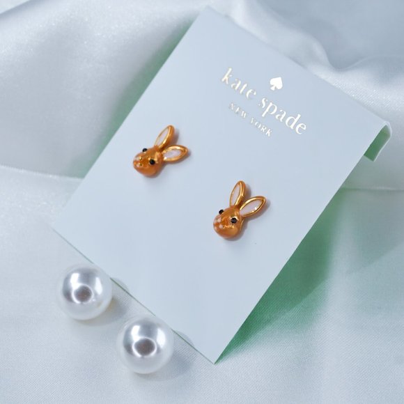 Kate Spade Gold-Tone Bunny Studs Earrings NWT