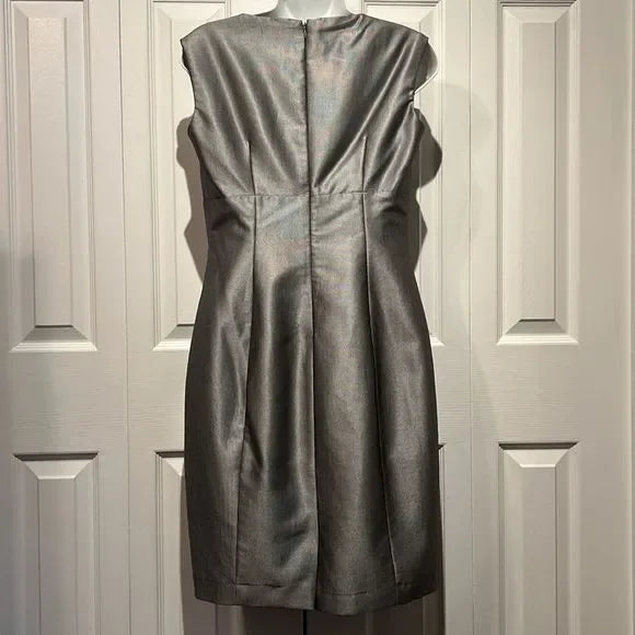 Calvin Klein Silver/Grey Sleeveless Empire Waist Dress Size 6