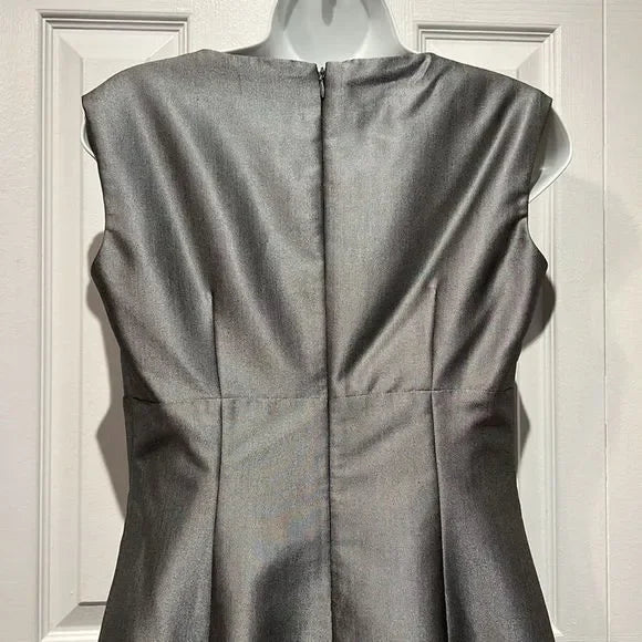 Calvin Klein Silver/Grey Sleeveless Empire Waist Dress Size 6