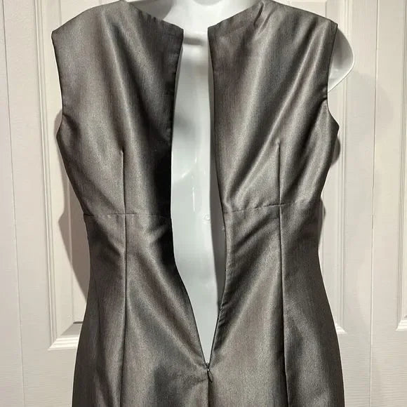 Calvin Klein Silver/Grey Sleeveless Empire Waist Dress Size 6