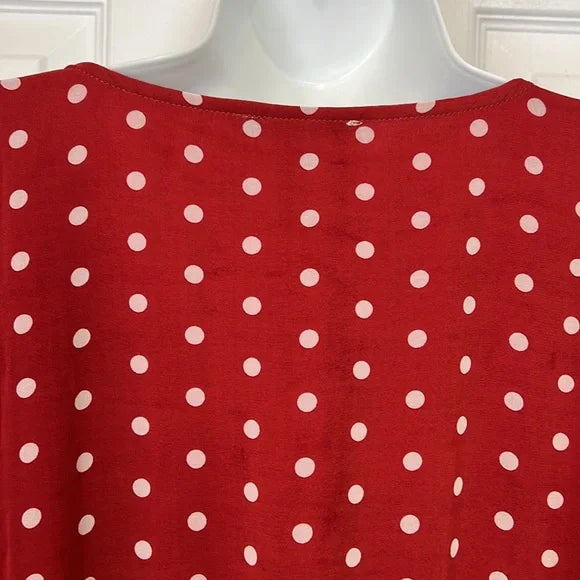 Charlie Paige Red and White Polka Dot Ruffle Dress