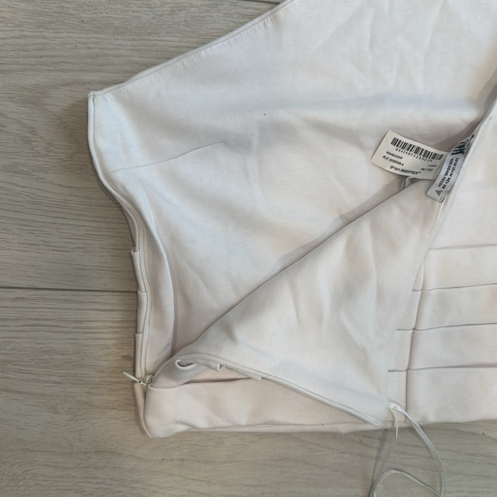 Zara Elegant White Asymmetrical one shoulder tank SIze Medium