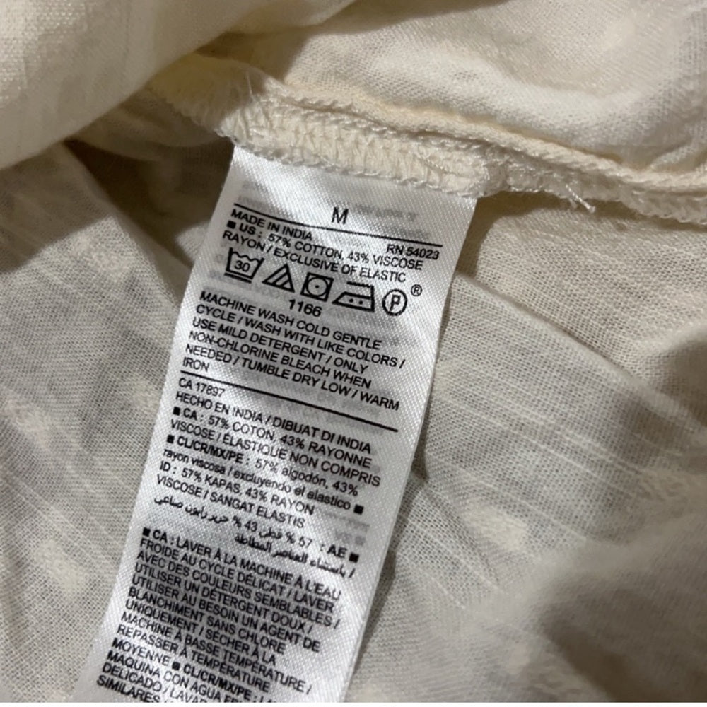 Old Navy Off-White Cotton Blend Peplum Top Size Medium