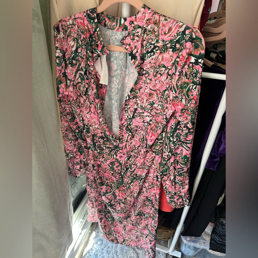 Floral Pink and Green Dress US Size 2