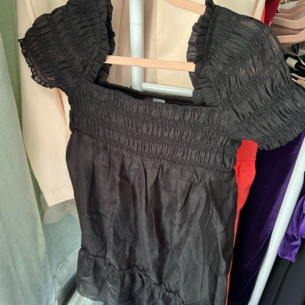 Divided Black Smocked Blouse from H&M Size XS