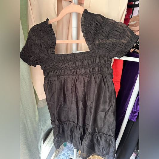 Divided Black Smocked Blouse from H&M Size XS