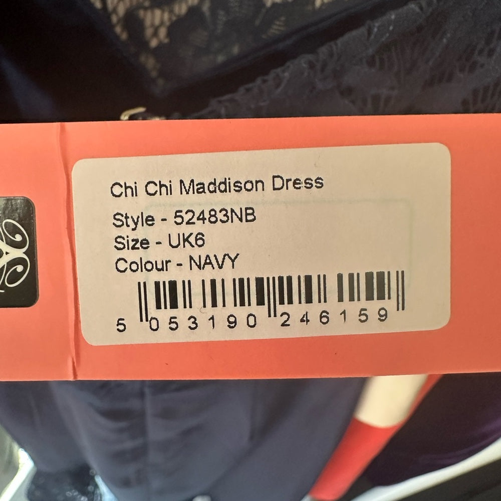 Chi Chi London Navy Lace Dress UK Size 6