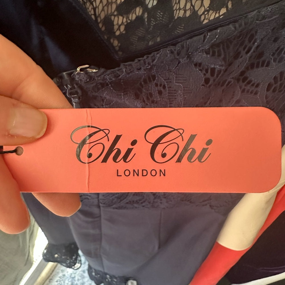 Chi Chi London Navy Lace Dress UK Size 6