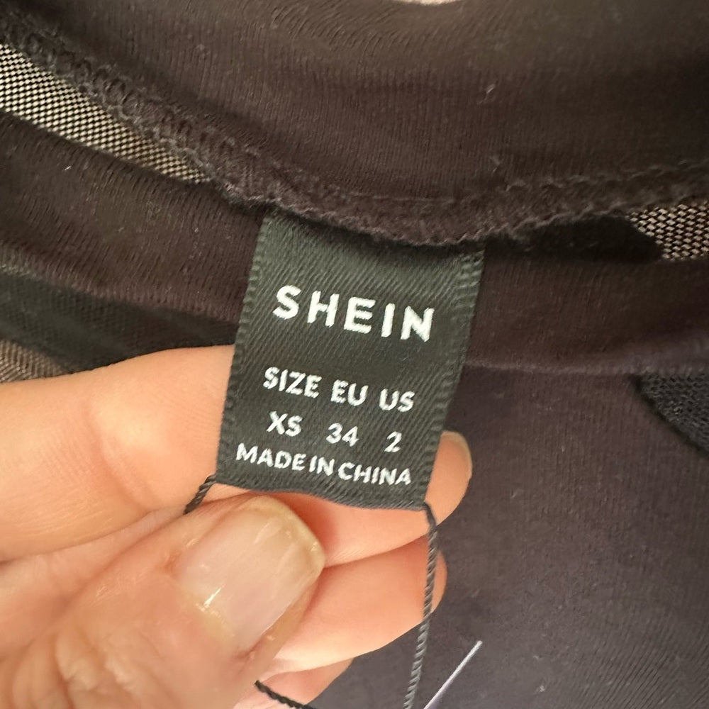 SHEIN Black Long Sleeve Top Size XS