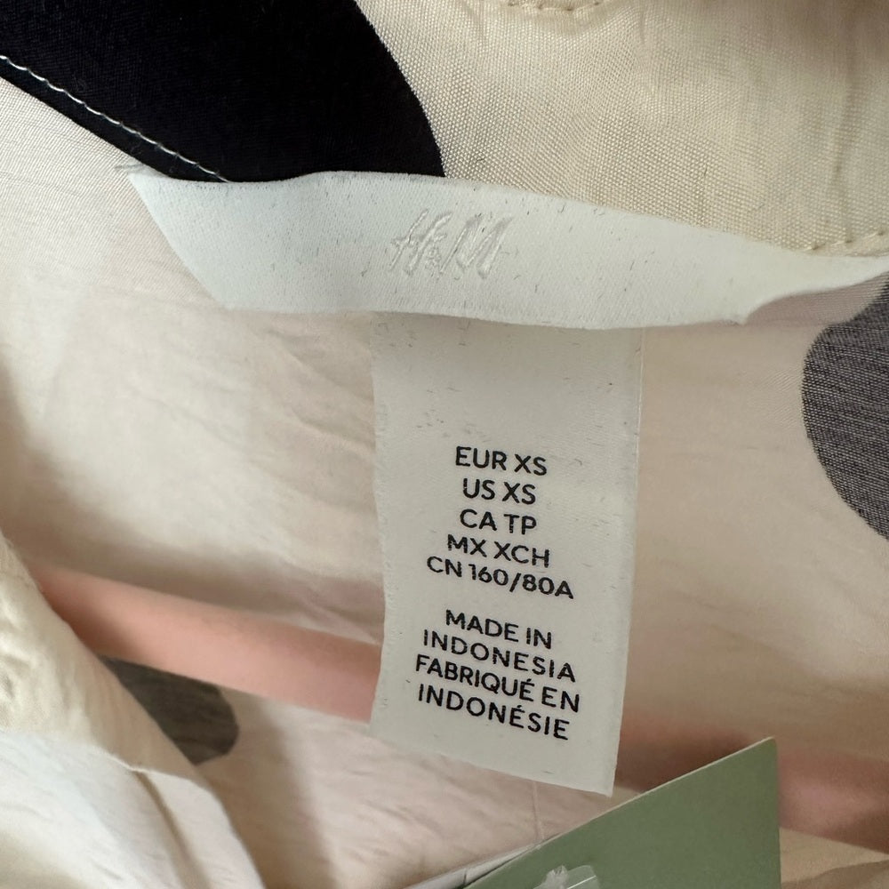 H&M Cream and Black Blouse