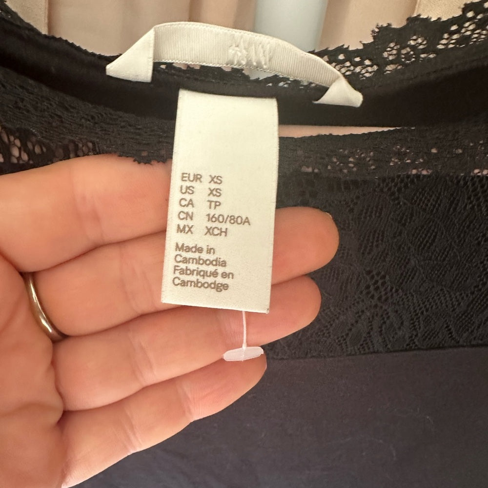 H&M Black Lace Short Sleeve Top