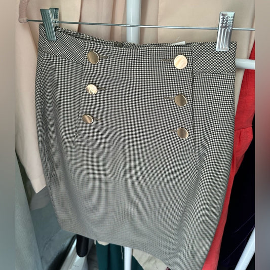 H&M Black and White Checkered Pencil Skirt Size 0