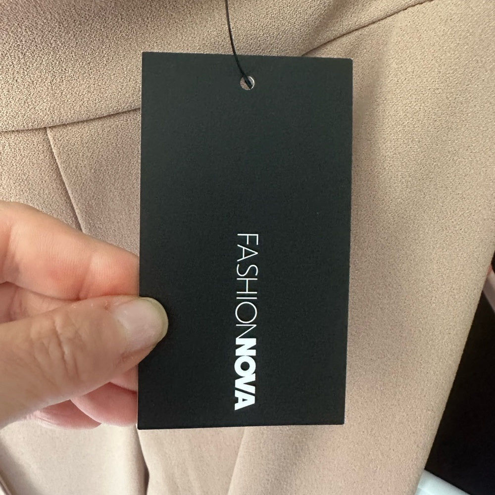 Fashion Nova Taupe High-Waisted Dress Pants