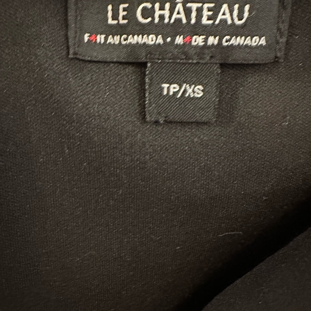 Le Chateau Black Satin Mini Dress