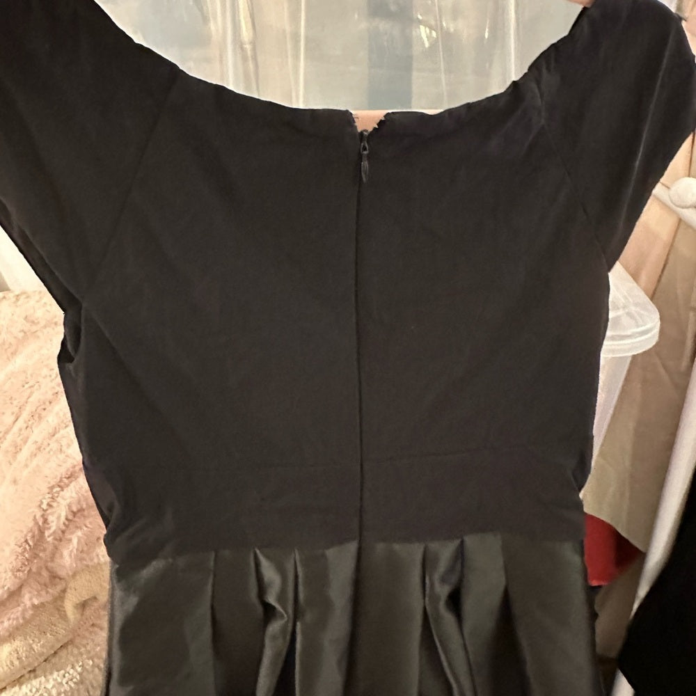 Le Chateau Black Satin Mini Dress
