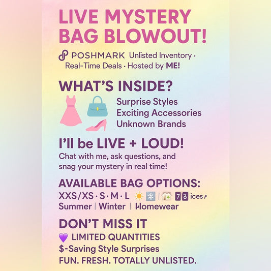 Follow for Live Mystery Bag Blowout Updates!