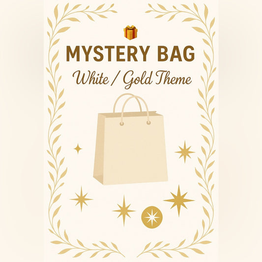 XL Large White/Gold Theme Mystery Box - value TBD - 5 items