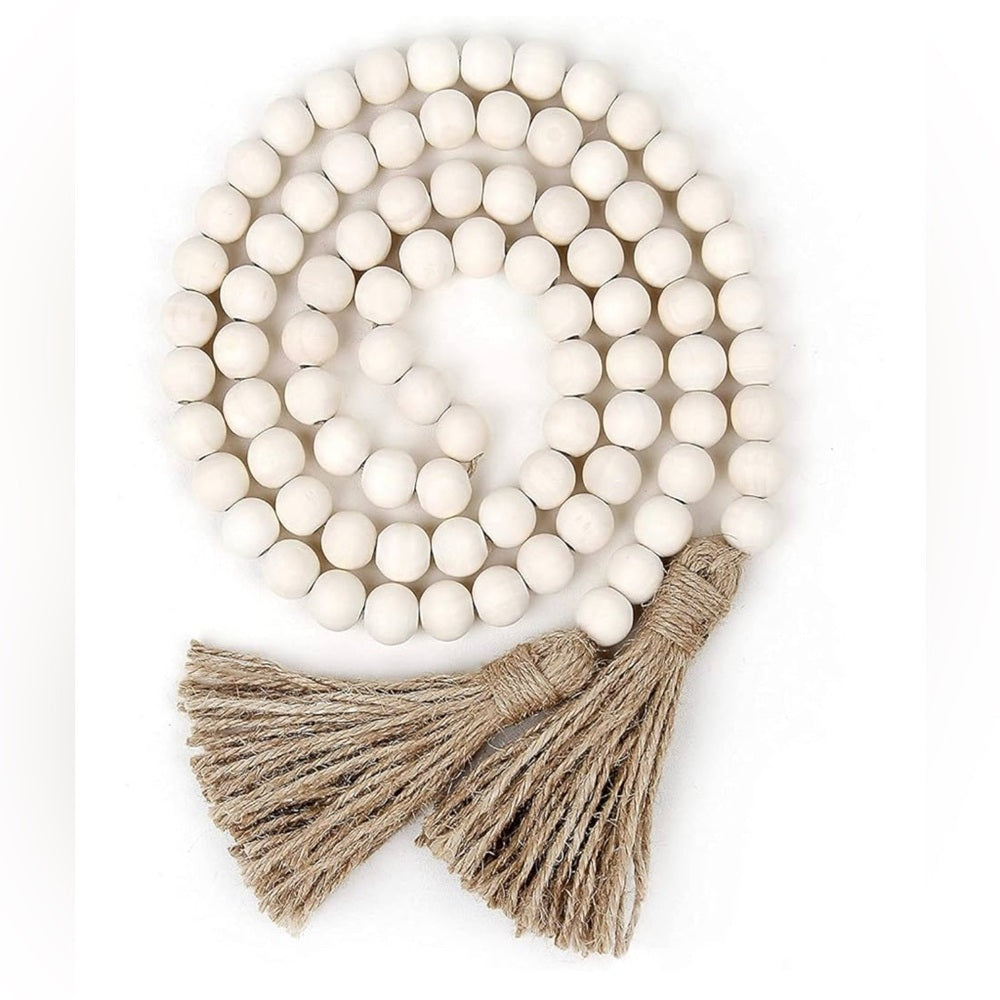 Never Used Wooden Bead Garland with Tassels