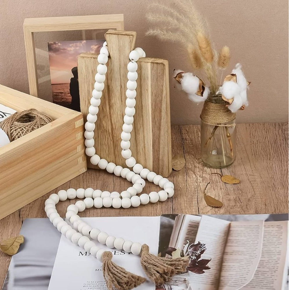 Never Used Wooden Bead Garland with Tassels