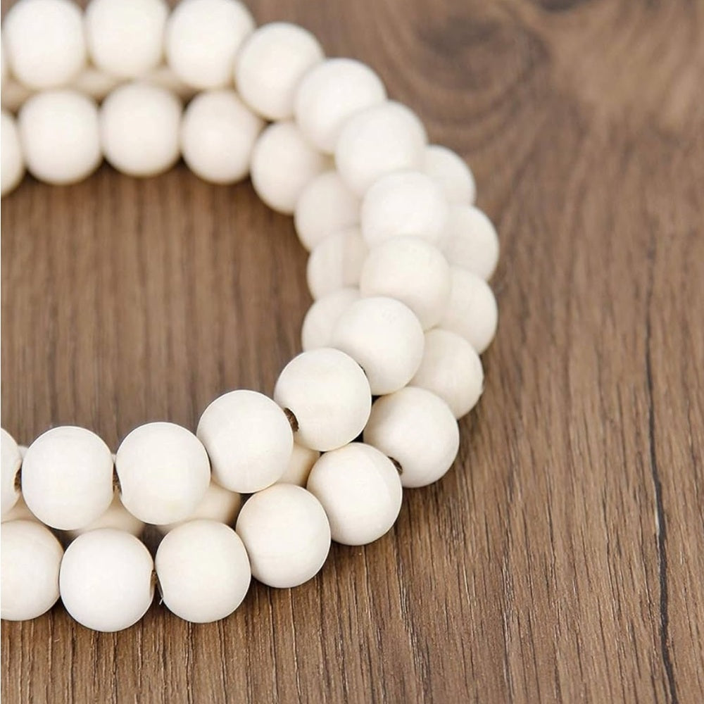 Never Used Wooden Bead Garland with Tassels