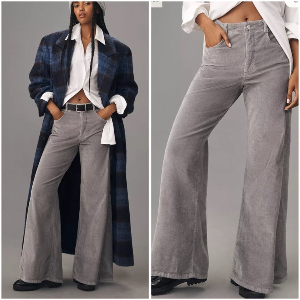 The Adi Mid-Rise Relaxed Flare Jeans by Pilcro: Corduroy Edition Size 27 NWT