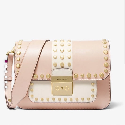Michael Kors Blush and Cream Studded Crossbody Bag