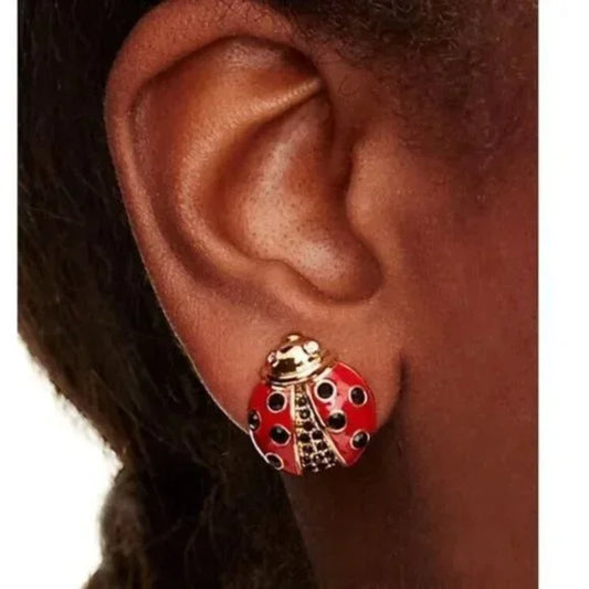 KATE SPADE 'Little Ladybug' Studs Earrings 12K Gold-Plated NWT