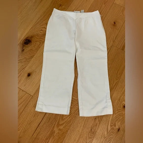 LIZ CLAIBORNE WHITE COTTON STRETCH PANTS SIZE 4