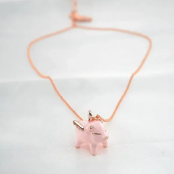 Kate Spade Imagination Enamel Flying Pig Pendant Necklace