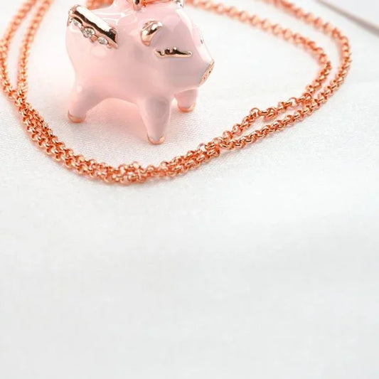 Kate Spade Imagination Enamel Flying Pig Pendant Necklace