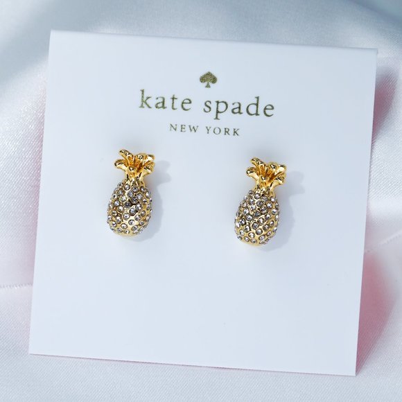 Kate Spade by The Pool Pave Pineapple Studs Earrings Includes Dust Bag