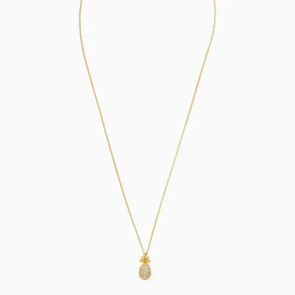 Kate Spade Pineapple Passion Mini Pendant Necklace Brand New 16k Gold Plated