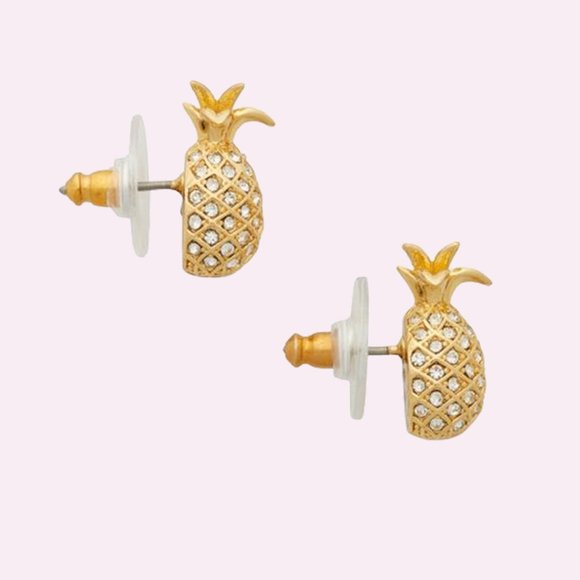 Kate Spade by The Pool Pave Pineapple Studs Earrings Includes Dust Bag