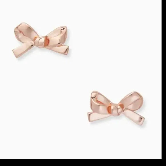 Kate Spade Skinny Mini Bow Stud earrings in Rose Gold