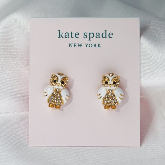 Kate Spade Star Bright Owl Earrings Includes Dust Bag