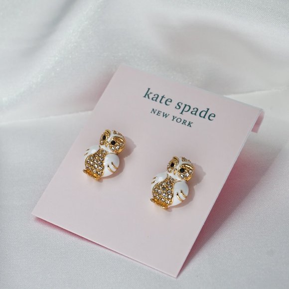 Kate Spade Star Bright Owl Earrings Includes Dust Bag