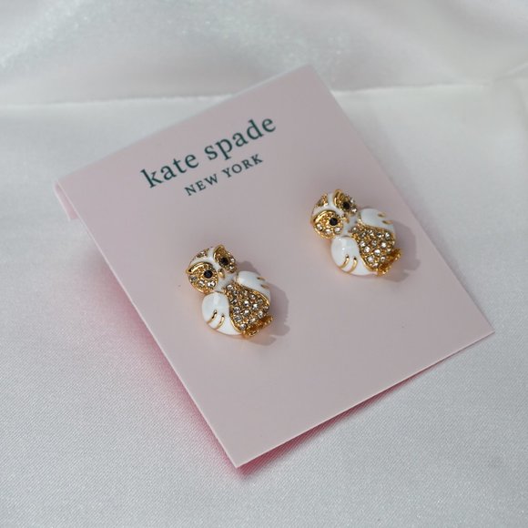 Kate Spade Star Bright Owl Earrings Includes Dust Bag