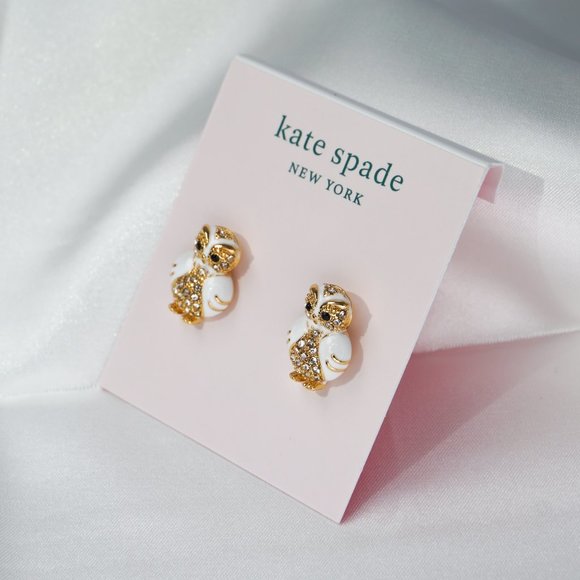 Kate Spade Star Bright Owl Earrings Includes Dust Bag