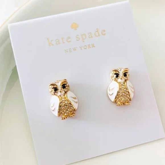 Kate Spade Star Bright Owl Earrings Includes Dust Bag