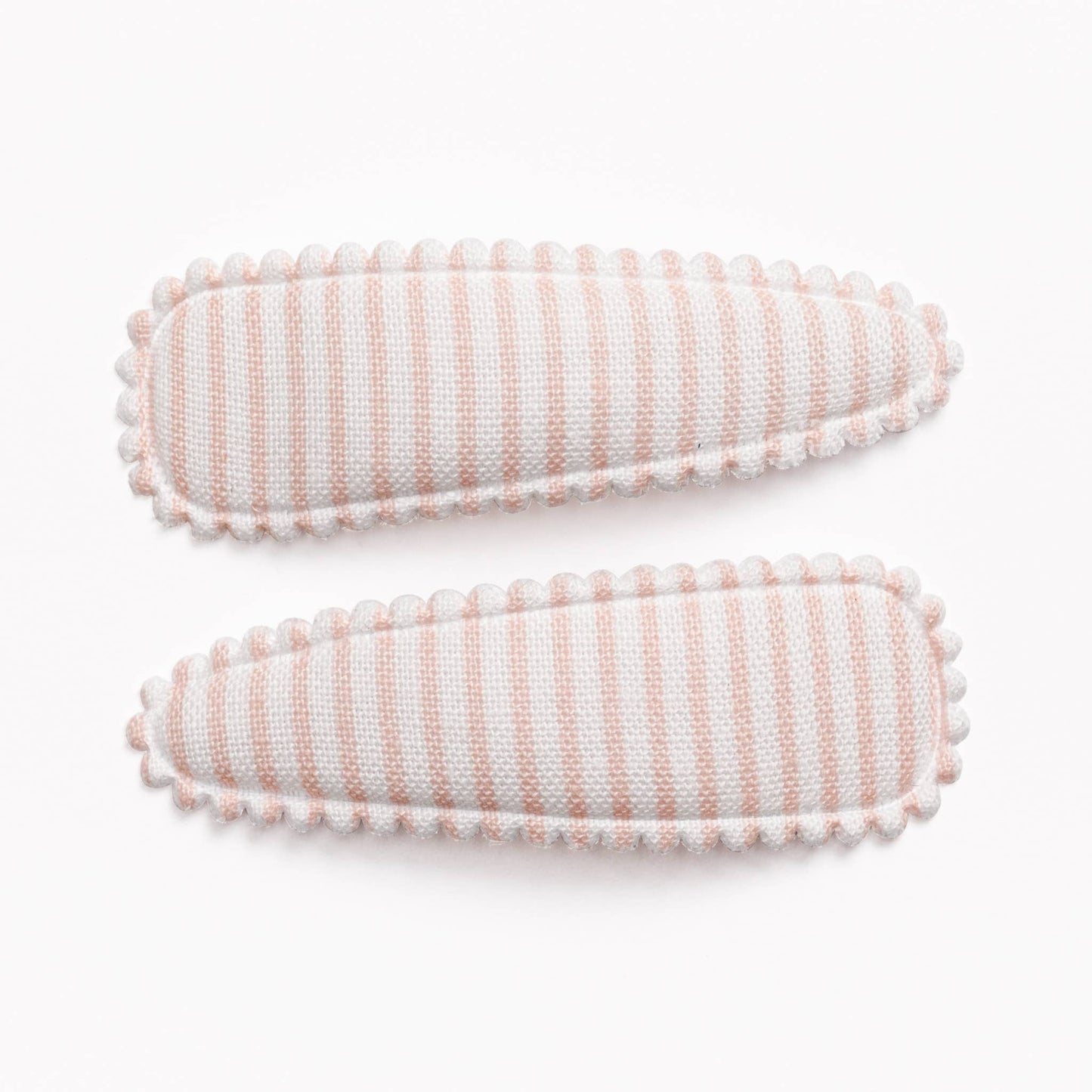 Juliet Blush Pink Striped Fabric Hair Clips