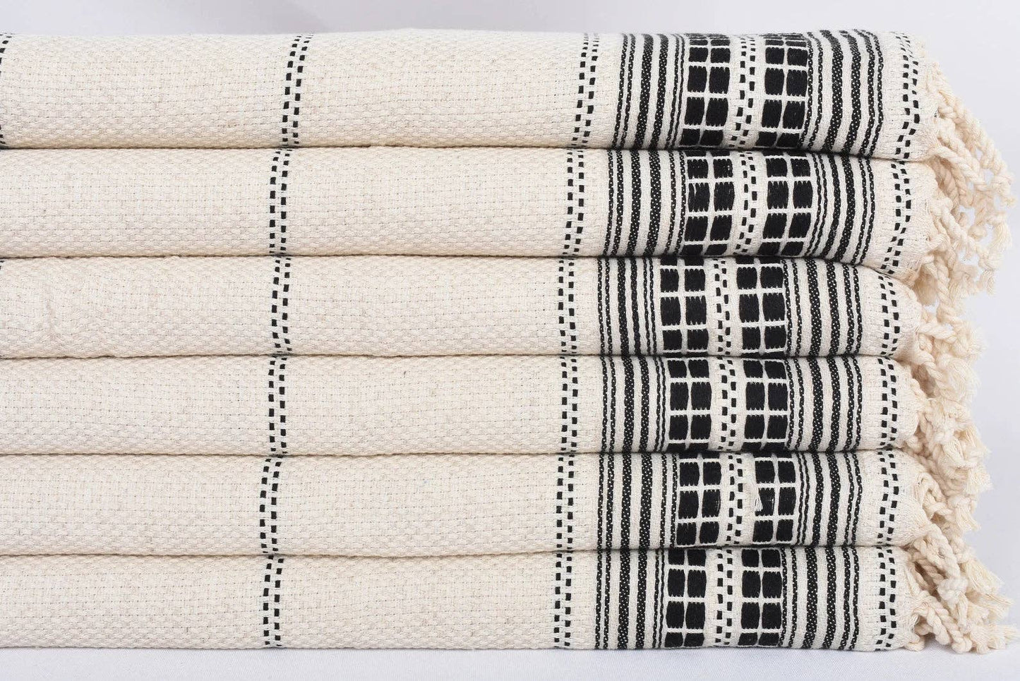 Cream+Black Turkish Hand Towel