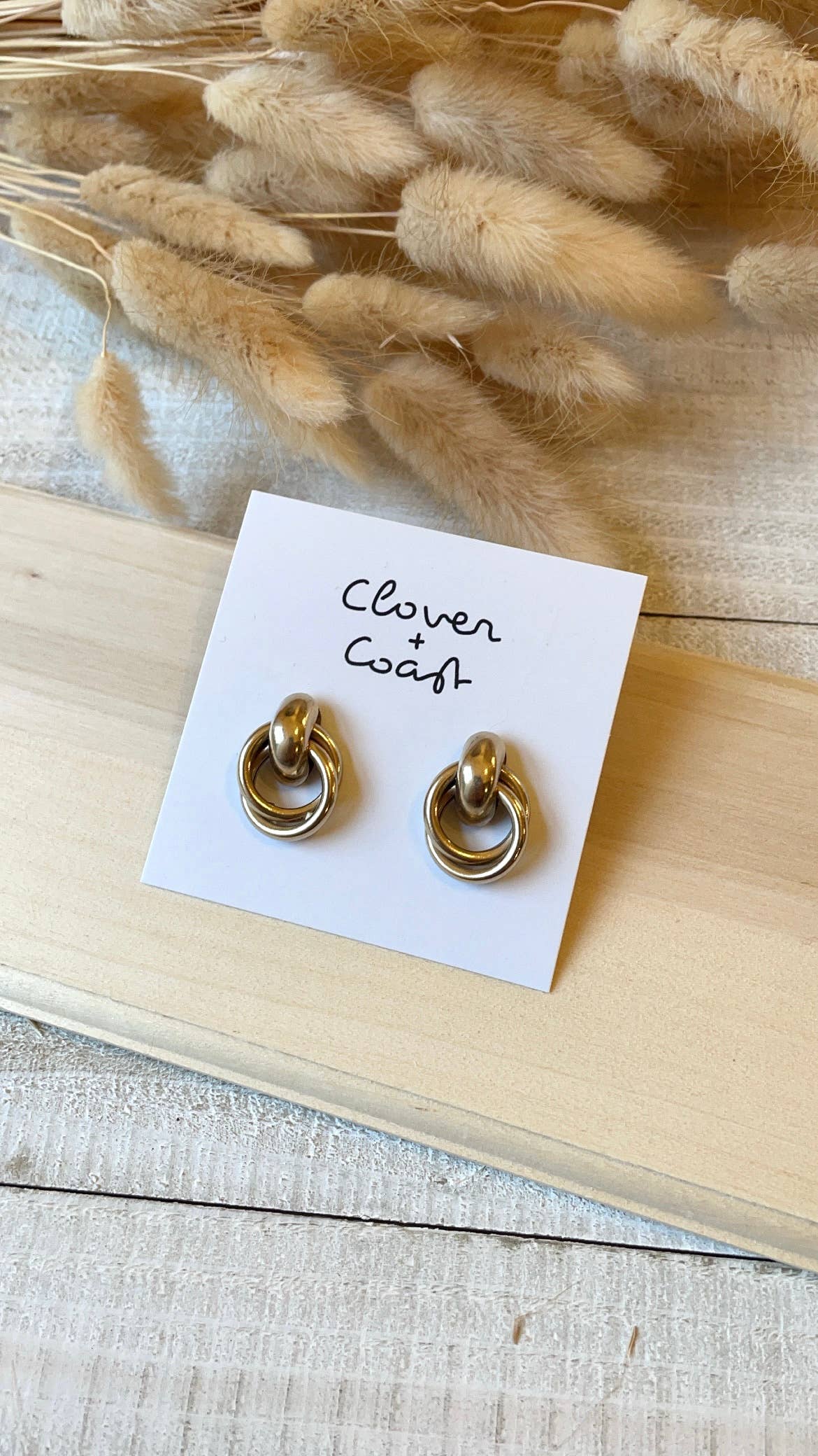 Gold Plated Knot Stud Earrings