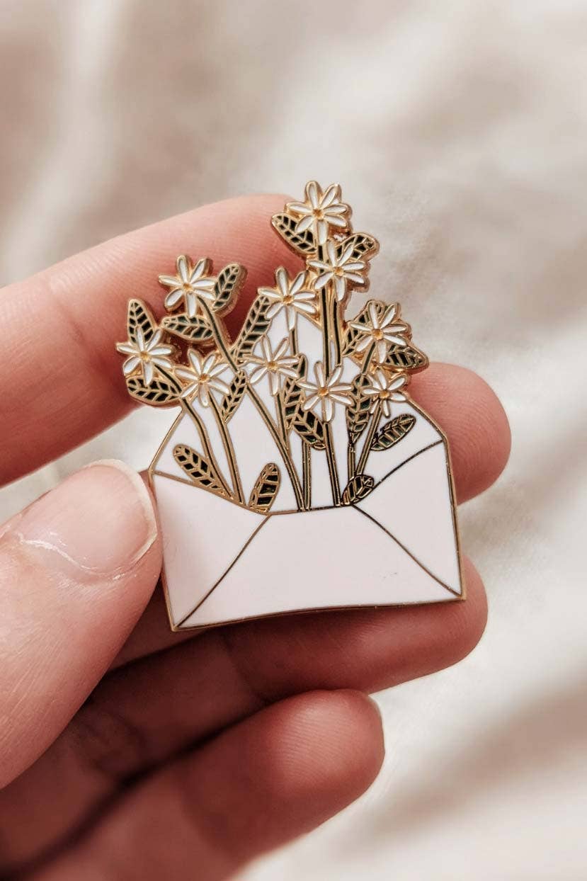 Letter full of flowers Enamel pin from Devine Consign