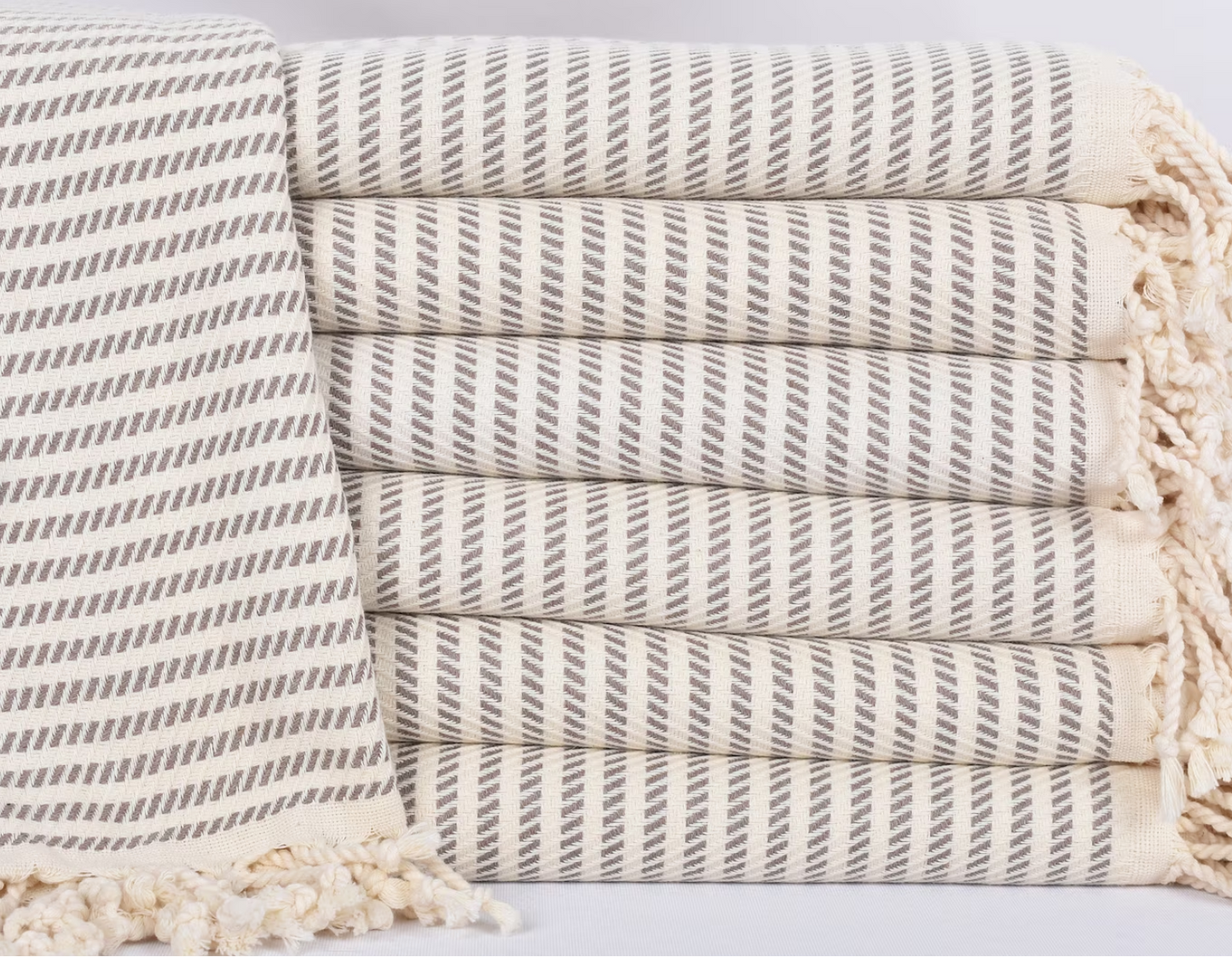 Brown+Cream Turkish Beach Towel